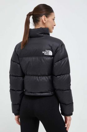 The North Face geaca de puf NUPTSE SHORT JACKET femei, culoarea negru, de iarna