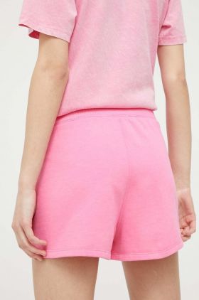 Hollister Co. pantaloni scurti femei, culoarea violet, neted, high waist