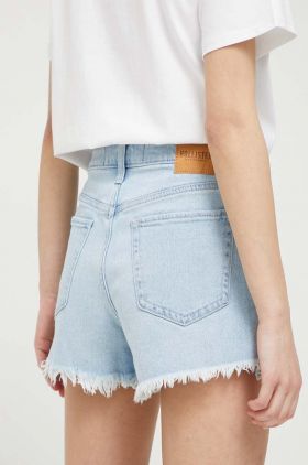 Hollister Co. pantaloni scurti jeans CURVY JEANS femei, neted, high waist