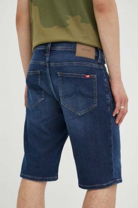 Mustang pantaloni scurti jeans barbati, culoarea albastru marin