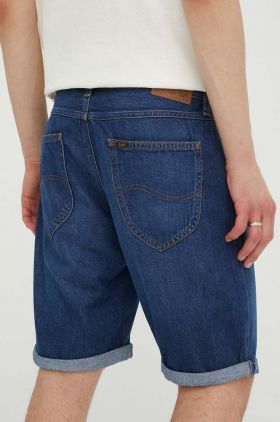 Lee pantaloni scurti jeans barbati, culoarea albastru marin