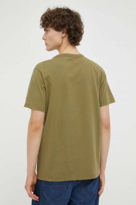 Levi's tricou din bumbac culoarea verde, neted