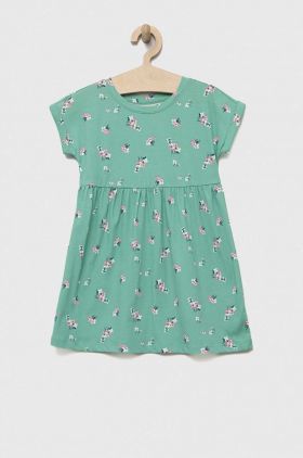 GAP rochie din bumbac pentru copii culoarea verde, mini, evazati