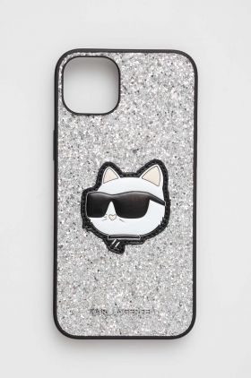 Karl Lagerfeld etui pentru telefon iPhone 14 Plus 6,7" culoarea argintiu