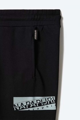 Napapijri pantaloni de trening pentru copii culoarea negru, neted