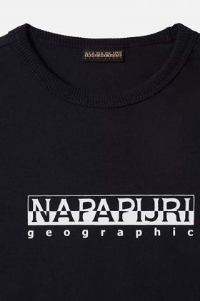 Napapijri tricou de bumbac pentru copii culoarea negru, modelator