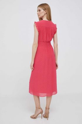 Dkny rochie culoarea roz, midi, evazati