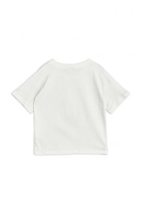 Mini Rodini tricou de bumbac pentru copii culoarea alb, cu imprimeu