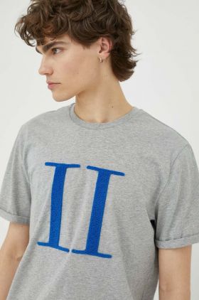 Les Deux tricou din bumbac culoarea gri, melanj
