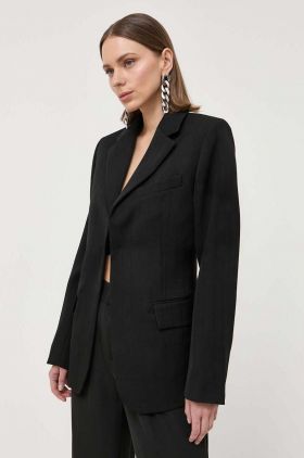 Victoria Beckham geaca de lana culoarea negru, desfacut, neted