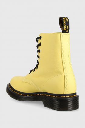 Dr. Martens bocanci de piele 1460 Pascal femei, culoarea galben, cu toc plat, DM30689708
