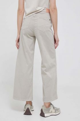 Pepe Jeans pantaloni femei, culoarea gri, lat, high waist