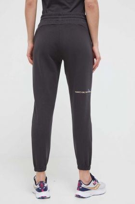 Puma pantaloni de trening din bumbac culoarea gri, neted