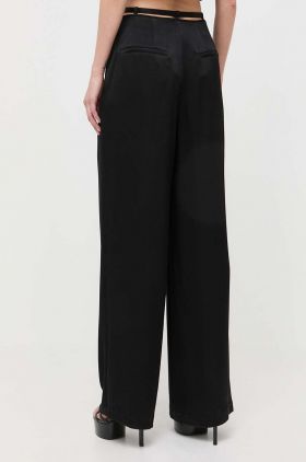 Miss Sixty pantaloni femei, culoarea negru, lat, high waist