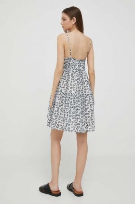 Pepe Jeans rochie PRIXTON culoarea alb, mini, evazati