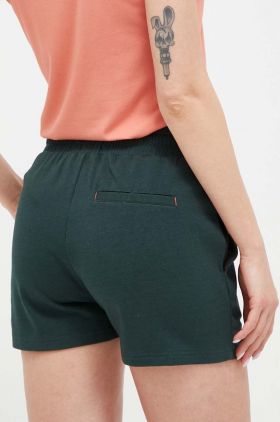 Viking pantaloni scurti sport Hazen femei, culoarea verde, neted, high waist