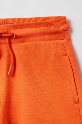 OVS pantaloni scurți din bumbac pentru copii culoarea portocaliu, neted