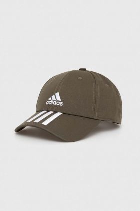 adidas șapcă de baseball din bumbac culoarea verde, cu imprimeu