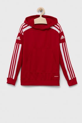 adidas Performance bluza copii culoarea rosu, cu glugă, modelator