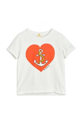 Mini Rodini tricou copii culoarea alb, cu imprimeu