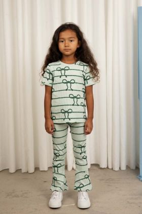 Mini Rodini tricou copii culoarea verde, modelator