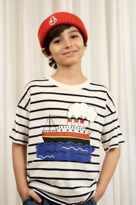 Mini Rodini tricou de bumbac pentru copii culoarea alb, modelator