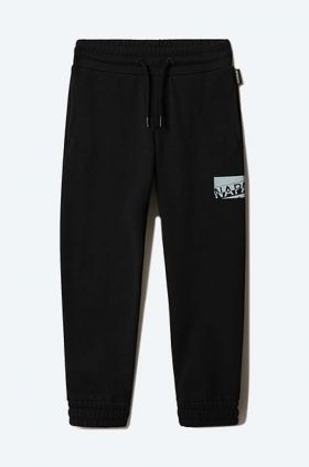 Napapijri pantaloni de trening pentru copii culoarea negru, neted