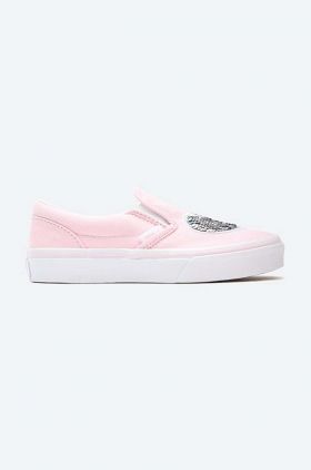 Vans tenisi copii Sequin Patch Classic Slip-On culoarea roz