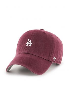 47brand șapcă de baseball din bumbac MLB Los Angeles Dodgers culoarea bordo, cu imprimeu  B-BSRNR12GWS-KMA