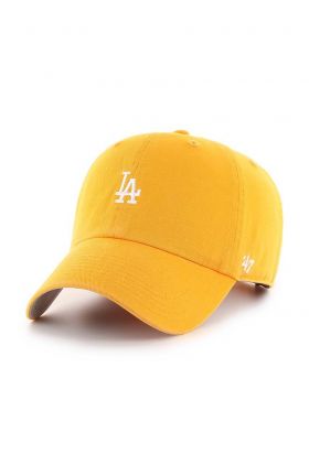 47brand șapcă de baseball din bumbac MLB Los Angeles Dodgers culoarea galben, cu imprimeu