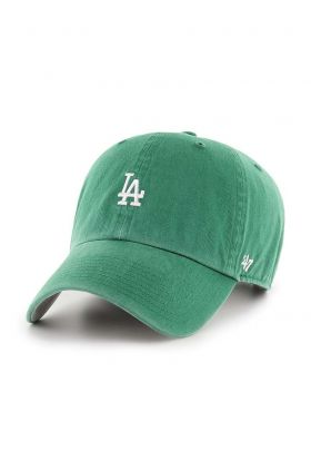 47brand șapcă de baseball din bumbac MLB Los Angeles Dodgers culoarea verde, cu imprimeu  B-BSRNR12GWS-KYA