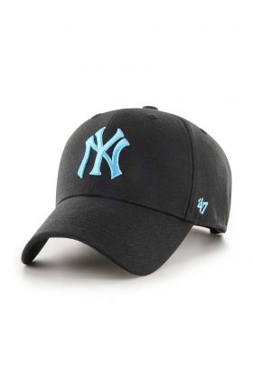 47brand șapcă de baseball din bumbac MLB New York Yankees culoarea negru, cu imprimeu