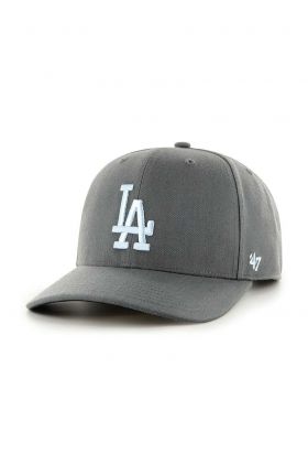 47brand șapcă din amestec de lână MLB Los Angeles Dodgers culoarea gri, cu imprimeu