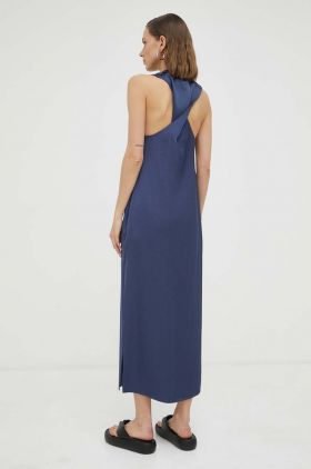 Samsoe Samsoe rochie culoarea bleumarin, maxi, drept