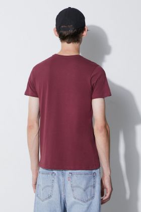 Alpha Industries tricou din bumbac culoarea bordo, cu imprimeu 188505.184-Burgundy