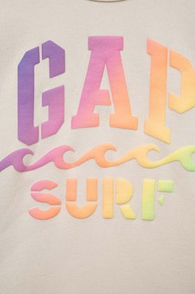 GAP bluza copii culoarea bej, cu imprimeu