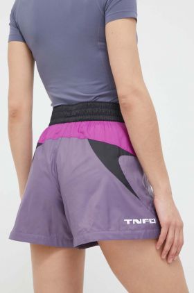 The North Face pantaloni scurți outdoor TNF X culoarea violet, modelator, high waist