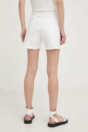 Answear Lab pantaloni scurti din bumbac culoarea alb, neted, high waist