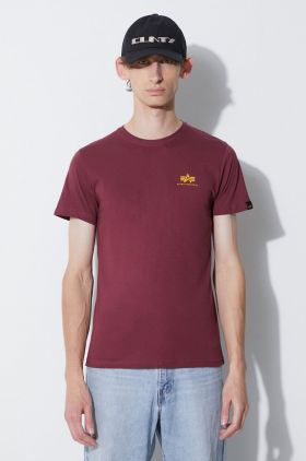 Alpha Industries tricou din bumbac culoarea bordo, cu imprimeu 188505.184-Burgundy