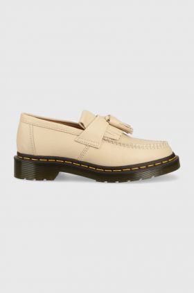 Dr. Martens mocasini de piele Adrian femei, culoarea bej, cu toc plat DM22760292