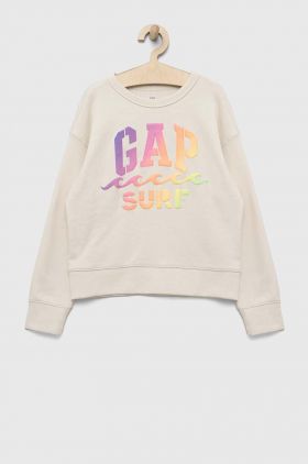 GAP bluza copii culoarea bej, cu imprimeu