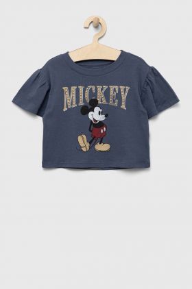 GAP tricou de bumbac pentru copii x Disney culoarea albastru marin