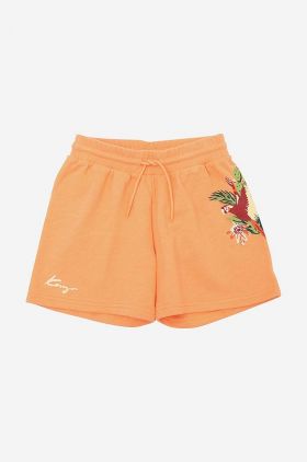 Kenzo Kids pantaloni scurti copii culoarea portocaliu, talie reglabila