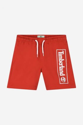 Timberland pantaloni scurti de baie copii Swim Shorts culoarea rosu, cu imprimeu