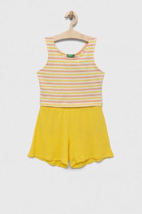 United Colors of Benetton set de bumbac pentru copii culoarea galben