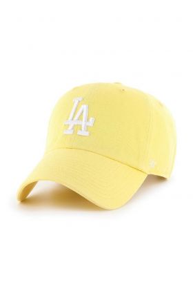 47brand șapcă de baseball din bumbac MLB Los Angeles Dodgers culoarea galben, cu imprimeu