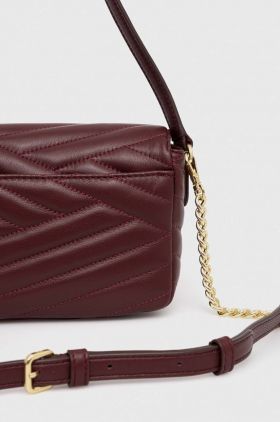 Dkny poseta de piele culoarea bordo