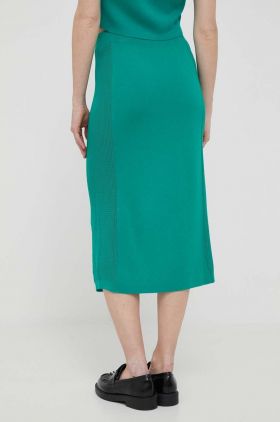 United Colors of Benetton fusta culoarea verde, midi, drept