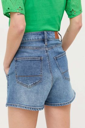 Morgan pantaloni scurti jeans femei, neted, high waist