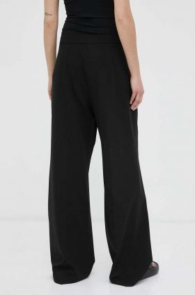 2NDDAY pantaloni femei, culoarea negru, drept, high waist